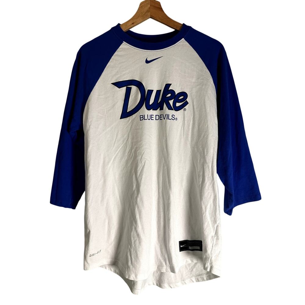 Duke Blue Devils Nike 3/4 Sleeve Baseball Shirt M